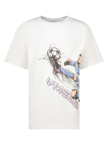 Shirt in Weiß/ Hellblau