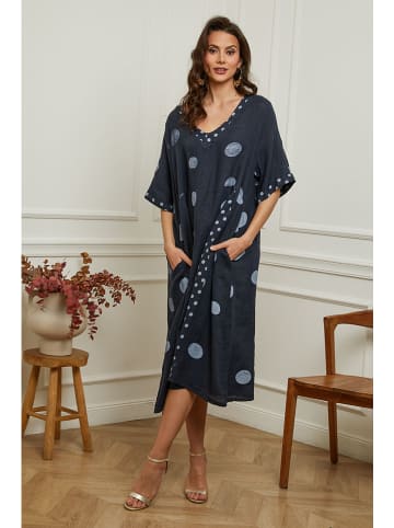 Linnen jurk "Iloula" donkerblauw