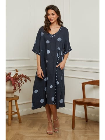 Leinen-Kleid "Iloula" in Dunkelblau