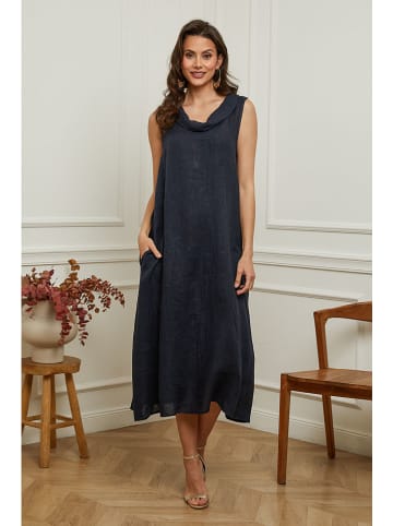 Linnen jurk "Imenn" donkerblauw