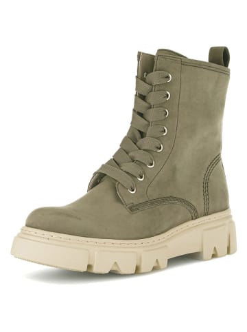 Leder-Boots in Khaki