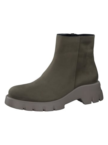 Skórzane botki w kolorze khaki