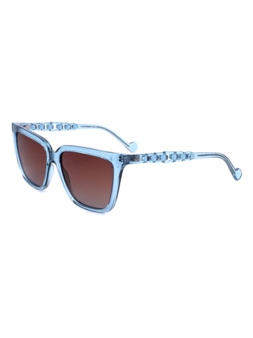 Damen-Sonnenbrille in Braun/ Hellblau