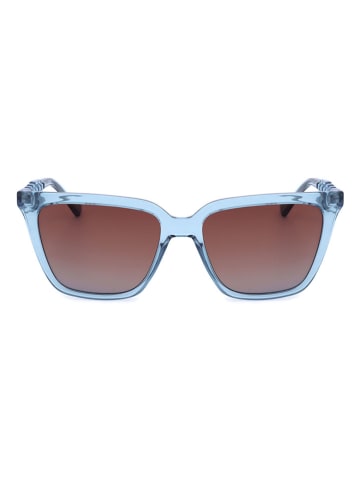 Damen-Sonnenbrille in Braun/ Hellblau
