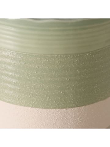 Übertopf "Marlo" in Grün/ Creme - (H)10,5 x Ø 11 cm