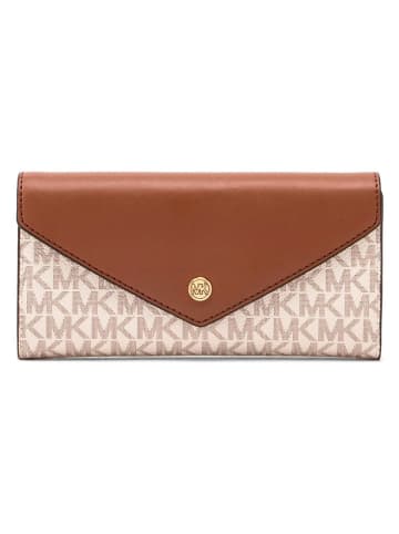 Portemonnee crème/camel - (B)19 x (H)10 x (D)4 cm