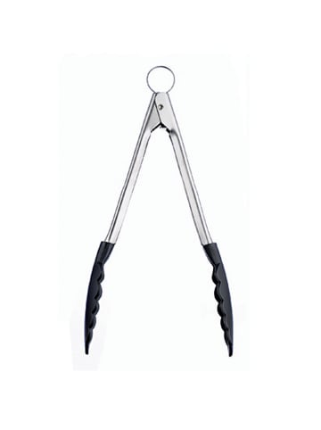 Küchenzange in Silber/ Schwarz - (L)24 cm