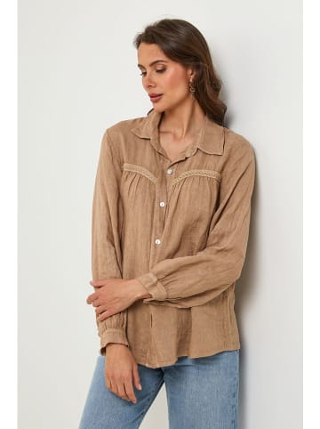 Linnen blouse beige