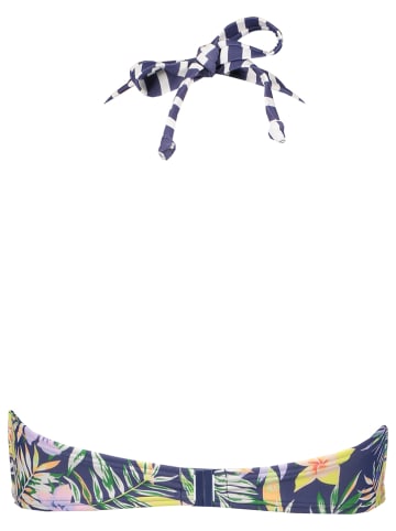 Bikinitop "Summer" donkerblauw/geel
