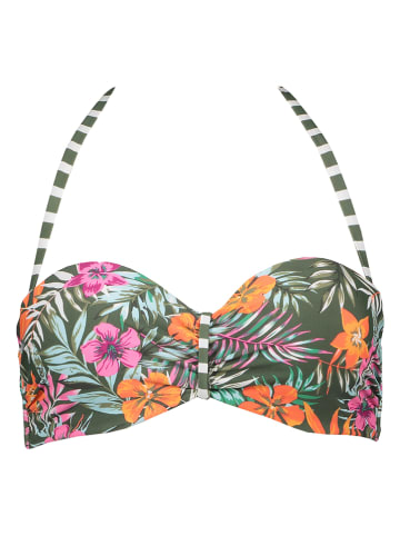 Biustonosz bikini "Summer" w kolorze oliwkowo-pomarańczowo-różowym