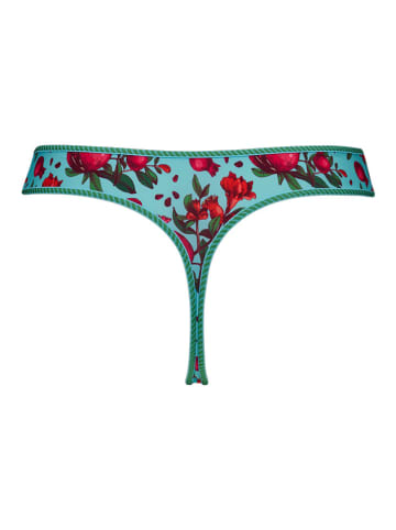 String turquoise/rood