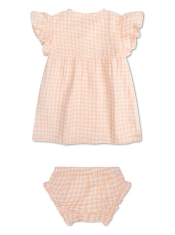 2-delige outfit "Sunset Grid" abrikooskleurig