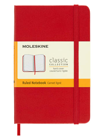 Liniertes Notizbuch in Rot - (B)9 x (H)14 cm