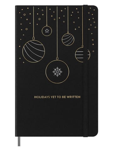 Liniertes Notizbuch ''Holiday'' in Schwarz - (B)13 x (H)21 cm
