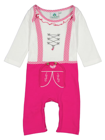 Strampler in Pink/ Weiß