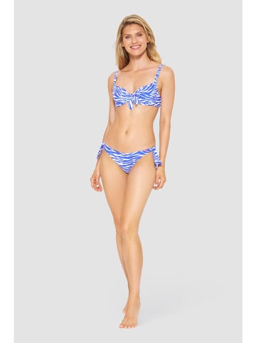 Figi bikini w kolorze niebiesko-białym