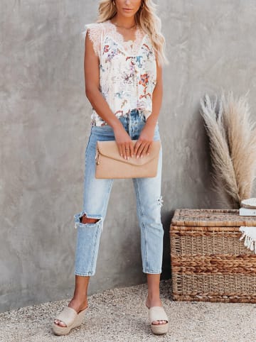 Blouse crème/meerkleurig