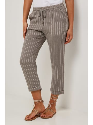 Linnen capribroek beige