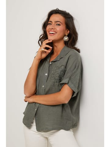 Linnen blouse grijs