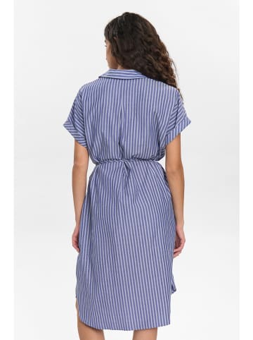 Jurk blauw/wit