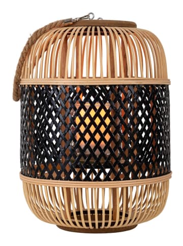 LED-Solarleuchte "Korbinian" in Beige/ Schwarz - (H)38 x Ø 27 cm