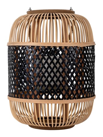 LED-Solarleuchte "Korbinian" in Beige/ Schwarz - (H)31,5 x Ø 23 cm