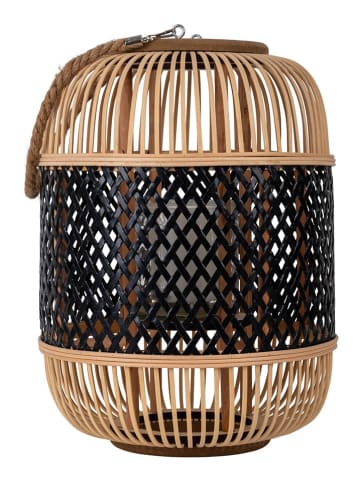 LED-Solarleuchte "Korbinian" in Beige/ Schwarz - (H)31,5 x Ø 23 cm