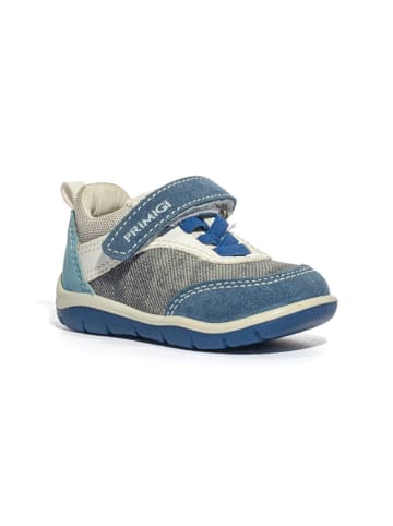 Leren sneakers "Kins" grijs/blauw