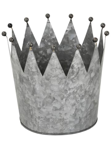 Donica ogrodowa "Crown" w kolorze srebrnym - wys. 22 x Ø 23 cm