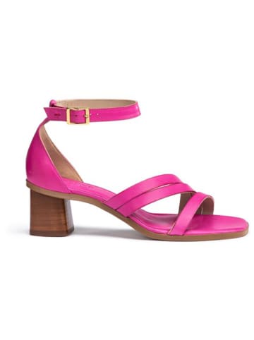 Leder-Sandaletten in Pink