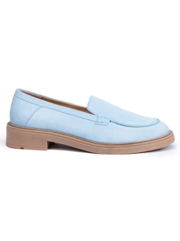 Leder-Mokassins in Hellblau