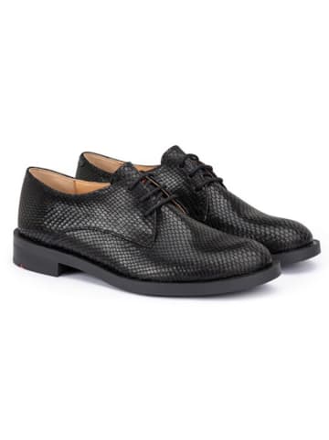 Leder-Schnürschuhe in Schwarz