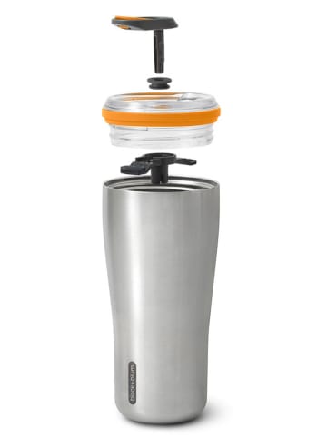 Kubek termiczny w kolorze srebrno-pomarańczowym - 600 ml
