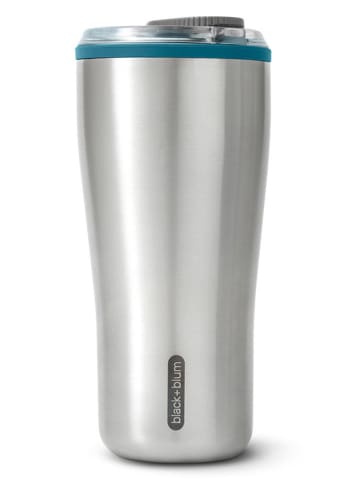 Kubek termiczny w kolorze srebrno-niebieskim - 600 ml