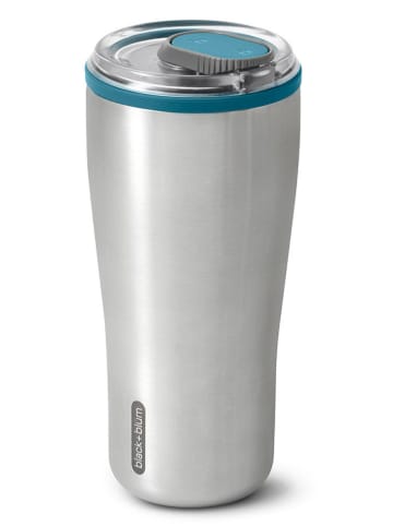 Kubek termiczny w kolorze srebrno-niebieskim - 600 ml