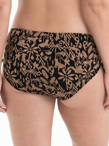 Bikini-Hose in Camel/ Schwarz