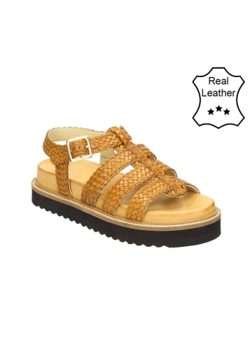 Leren sandalen cognackleurig