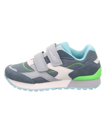 Leder-Sneakers "Dash" in Dunkelblau/ Hellblau/ Weiß