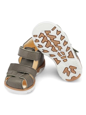 Leder-Halbsandalen "Sofus" in Khaki