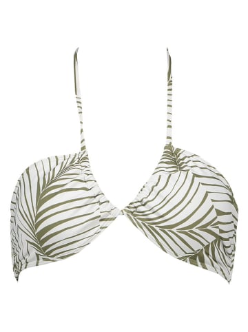 Biustonosz bikini w kolorze oliwkowo-białym