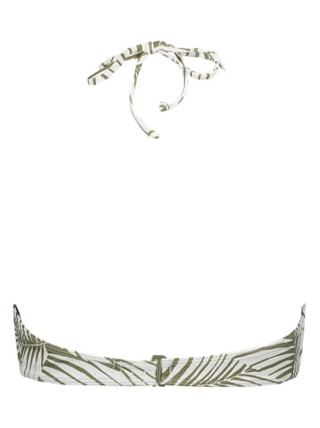 Biustonosz bikini w kolorze oliwkowo-białym