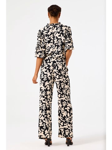 Broek crème/zwart
