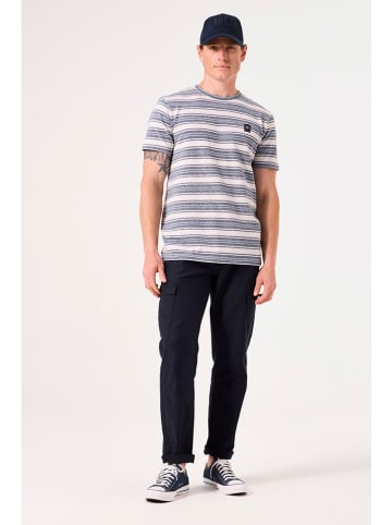 Shirt in Creme/ Blau