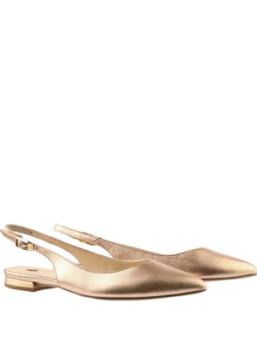 Leder-Slingballerinas "Mona" in Gold