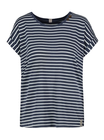 Shirt in Dunkelblau/ Weiß