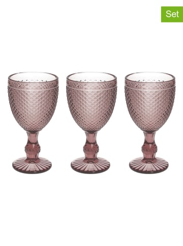 3er-Set: Gläser "Diamante" in Rosa - 280 ml