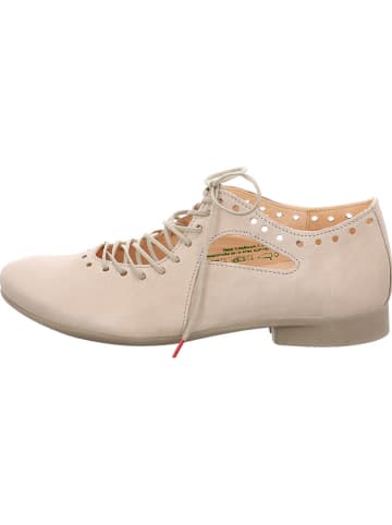 Leder-Schnürschuhe in Beige