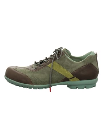 Leder-Schnürschuhe "Kong" in Khaki