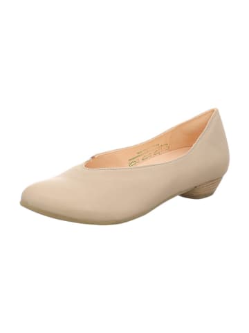 Leder-Ballerinas in Beige
