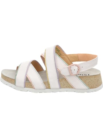 Leder-Sandalen in Weiß
